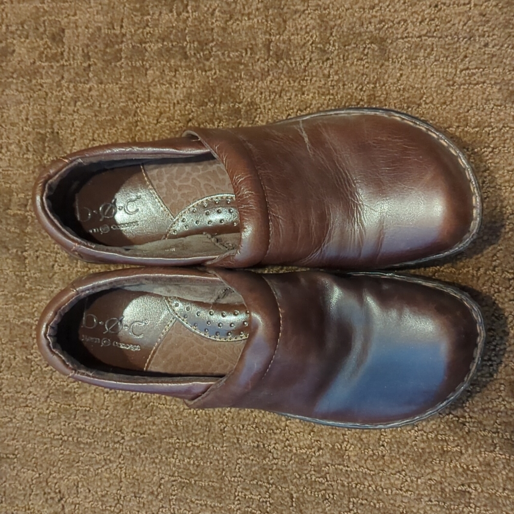 Brown clogs